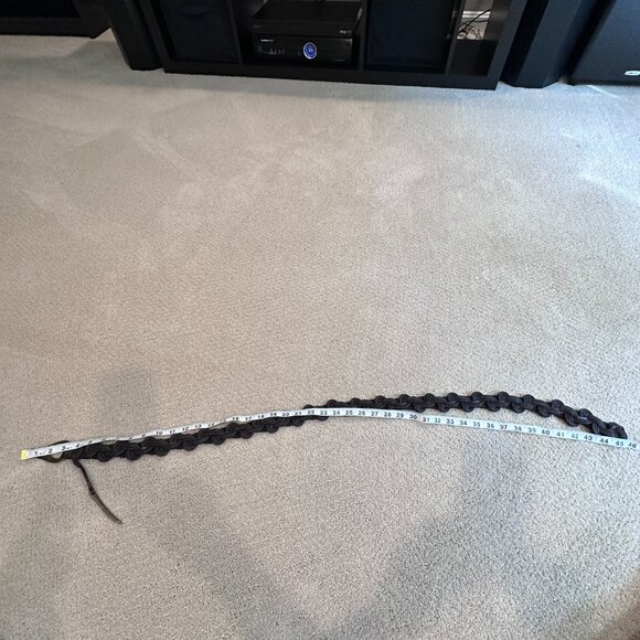 Leather Brown Hip Belt Boho Southwest Braided Swirl Brass Tone Hook Close Unique - Picture 6 of 8